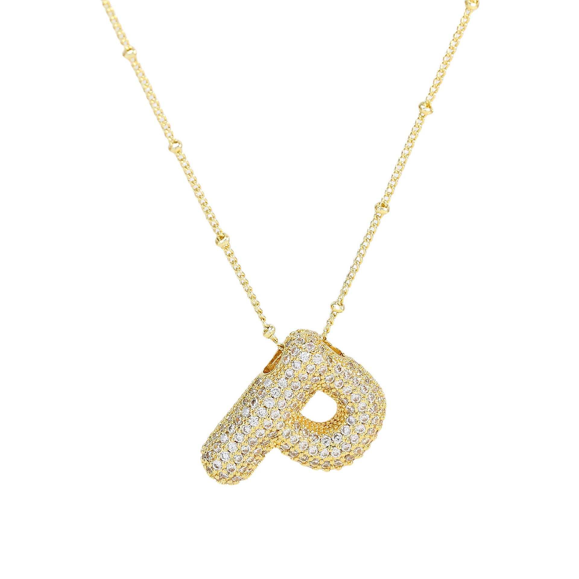 Brass Zircon Letter Pendant Necklace for Women ā Personalized & Stylish - Beauty Belliss